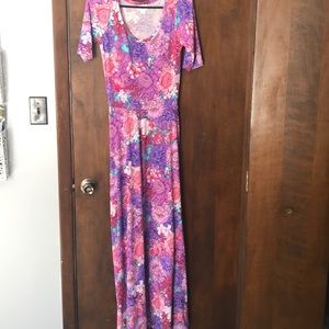 Pink & purple floral XS Lularoe Ana